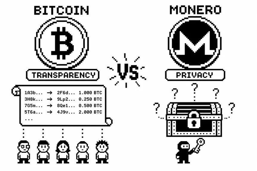Bitcoin versus Monero privacy comparison darknet